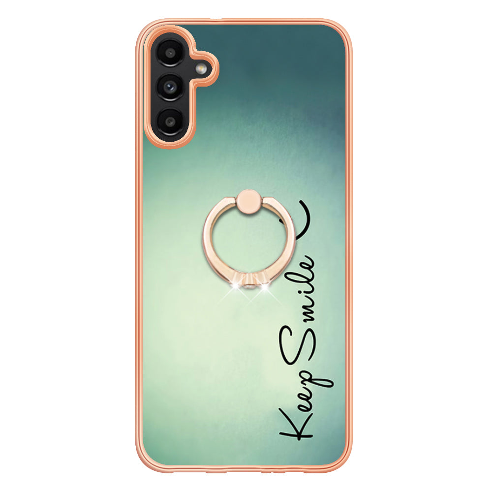YB IMD Series-20 Style D for Samsung Galaxy A35 5G Kickstand Case 2.0mm Slim TPU Phone Cover - Keep Smile YB IMD Series-20 Style D for Samsung Galaxy A35 5G Kickstand Case 2.0mm Slim TPU Phone Cover - Keep Smile